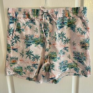 Tommy Bahama light Pink Tropical Print Linen Shorts